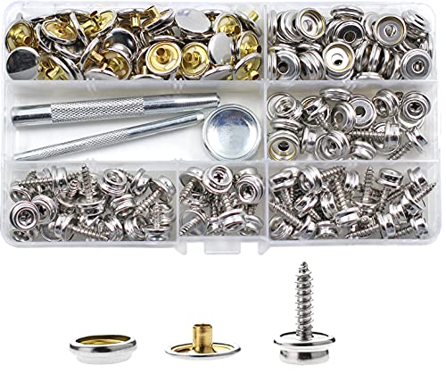 180pcs Schrauben Druckknopf, BetterJonny 60 Sets Edelstahl Snap Fasteners Press Stud Kit mit 3 Stück Einstellung Werkzeug in Aufbewahrungsbox für Boot Abdeckung Möbel 180pcs Schrauben Druckknopf, BetterJonny 60 Sets Edelstahl Snap Fasteners Press Stud Kit mit 3 Stück Einstellung Werkzeug in Aufbewahrungsbox für Boot Abdeckung Möbel von BetterJonny
