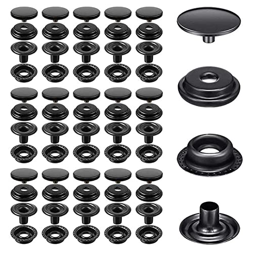 220pcs Snap Fastener Kit, BetterJonny 15mm Heavy Duty Canvas Snap Button Edelstahl Druckknopf Kappe mit 3 Setzwerkzeugen für Bootstasche Leder DIY Craft von BetterJonny