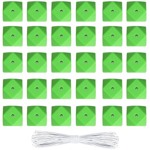 30 Stück Silikonperlen, BetterJonny grüne lose Perlen mit Aufbewahrungsbox, 17 mm, sechseckige Silikonperlen mit weißer elastischer Schnur, lose Silikonperlen für Halskette, Armband, DIY Handwerk 30 Stück Silikonperlen, BetterJonny grüne lose Perlen mit Aufbewahrungsbox, 17 mm, sechseckige Silikonperlen mit weißer elastischer Schnur, lose Silikonperlen für Halskette, Armband, DIY Handwerk von BetterJonny