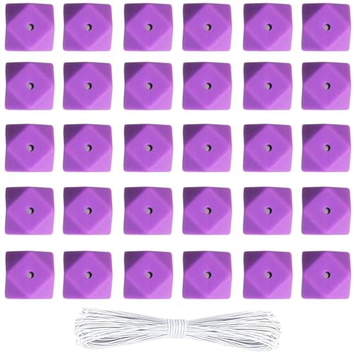 30 Stück Silikonperlen, BetterJonny lila lose Perlen mit Aufbewahrungsbox, 17 mm, sechseckige Silikonperlen mit weißer elastischer Schnur, lose Silikonperlen für Halskette, Armband, DIY Handwerk 30 Stück Silikonperlen, BetterJonny lila lose Perlen mit Aufbewahrungsbox, 17 mm, sechseckige Silikonperlen mit weißer elastischer Schnur, lose Silikonperlen für Halskette, Armband, DIY Handwerk von BetterJonny