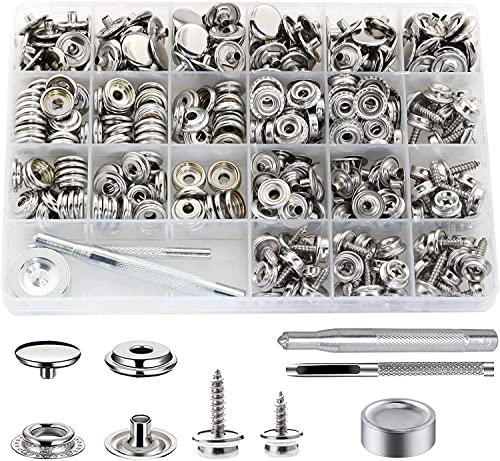 350 Stück Snap-Set, BetterJonny Edelstahlschrauben Druckknöpfe Marinequalität Leinwand Polsterung Boot Druckknöpfe mit 3 Einstellwerkzeugen Material Locher für DIY Abdeckung Leder 350 Stück Snap-Set, BetterJonny Edelstahlschrauben Druckknöpfe Marinequalität Leinwand Polsterung Boot Druckknöpfe mit 3 Einstellwerkzeugen Material Locher für DIY Abdeckung Leder von BetterJonny