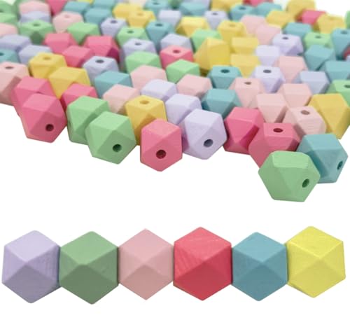 BetterJonny 120stk Natürliche Geometrische Holzperlen mit Loch, Bunt Holzkugeln 15mm Holzperlen mit Loch Polyeder Facettierten Holzperlen Spacer Perlen Bastelnperlen für DIY Schmuck Herstellung BetterJonny 120stk Natürliche Geometrische Holzperlen mit Loch, Bunt Holzkugeln 15mm Holzperlen mit Loch Polyeder Facettierten Holzperlen Spacer Perlen Bastelnperlen für DIY Schmuck Herstellung von BetterJonny