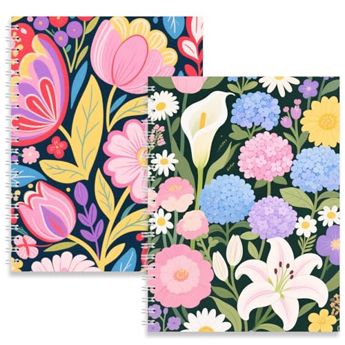 BetterJonny 2 Pcs Reusable Sticker Book Collecting Album Blank Sticker Storage Organizer Book, A5 Size 32 Inner Pages Per Album, Release Paper for Collecting Stickers, Labels(Flowers) von BetterJonny