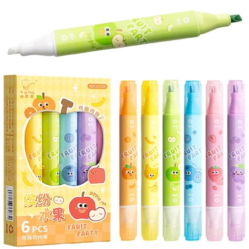 BetterJonny 6Pcs Radierbarer Pastell Textmarker Set, Highlighter Pen Marker Pastell Schreibwaren Highlighter Bunte Marker Stifte Erasable Pen Set zum präzisen Markieren für Schule Uni Büro, B BetterJonny 6Pcs Radierbarer Pastell Textmarker Set, Highlighter Pen Marker Pastell Schreibwaren Highlighter Bunte Marker Stifte Erasable Pen Set zum präzisen Markieren für Schule Uni Büro, B von BetterJonny