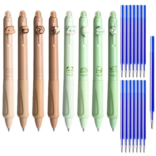 BetterJonny 8Pcs Radierbarer Kugelschreiber, Erasable Pen Set Gel Radierstifte mit 15Pcs Radierbarer Tinte Radierbare Gelstifte Einziehbare Tintenroller Radierbar für Schul Bürobedarf, Blau 0.5mm(D) BetterJonny 8Pcs Radierbarer Kugelschreiber, Erasable Pen Set Gel Radierstifte mit 15Pcs Radierbarer Tinte Radierbare Gelstifte Einziehbare Tintenroller Radierbar für Schul Bürobedarf, Blau 0.5mm(D) von BetterJonny