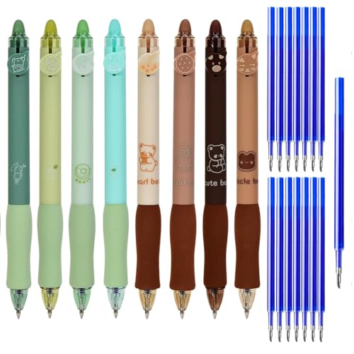 BetterJonny 8Pcs Radierbarer Kugelschreiber, Erasable Pen Set Gel Radierstifte mit 15Pcs Radierbarer Tinte Radierbare Gelstifte Einziehbare Tintenroller Radierbar für Schul Bürobedarf, Blau 0.5mm(A) BetterJonny 8Pcs Radierbarer Kugelschreiber, Erasable Pen Set Gel Radierstifte mit 15Pcs Radierbarer Tinte Radierbare Gelstifte Einziehbare Tintenroller Radierbar für Schul Bürobedarf, Blau 0.5mm(A) von BetterJonny