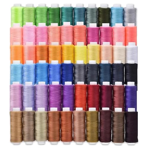 BetterJonny Nähgarn-Sortiment, Spule, 60 Farben, Polyester, 227 m pro Spule, Allzweckgarn, Spulen-Set für Hand- und Maschinennähen BetterJonny Nähgarn-Sortiment, Spule, 60 Farben, Polyester, 227 m pro Spule, Allzweckgarn, Spulen-Set für Hand- und Maschinennähen von BetterJonny