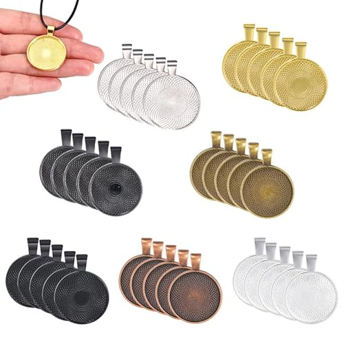 BetterJonny Runde Lünette Anhänger Tabletts für Schmuckherstellung, 25 mm, Metalllegierung, Cabochon, runde Kuppel, Anhänger-Tablett, Lünette, Rohlinge, Fassung, Cabochon-Blanko-Basis für BetterJonny Runde Lünette Anhänger Tabletts für Schmuckherstellung, 25 mm, Metalllegierung, Cabochon, runde Kuppel, Anhänger-Tablett, Lünette, Rohlinge, Fassung, Cabochon-Blanko-Basis für von BetterJonny
