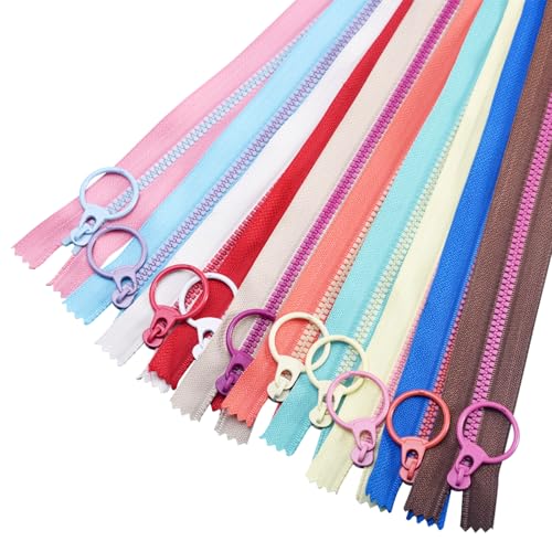 Bunte Harz-Reißverschlüsse, BetterJonny Reißverschlüsse mit Ringzügen für Kleidung, DIY, Handtaschen, Nähen, Bastelzubehör, gemischt, 10 Farben, 25 cm, 20 Stück Bunte Harz-Reißverschlüsse, BetterJonny Reißverschlüsse mit Ringzügen für Kleidung, DIY, Handtaschen, Nähen, Bastelzubehör, gemischt, 10 Farben, 25 cm, 20 Stück von BetterJonny