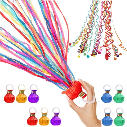 Bettli 10 Stück Handwurf-Luftschlangen, Regenbogen-Faltenpapierband, 30 Streifen, buntes Papierband, Hochzeitsband Bettli 10 Stück Handwurf-Luftschlangen, Regenbogen-Faltenpapierband, 30 Streifen, buntes Papierband, Hochzeitsband von Bettli