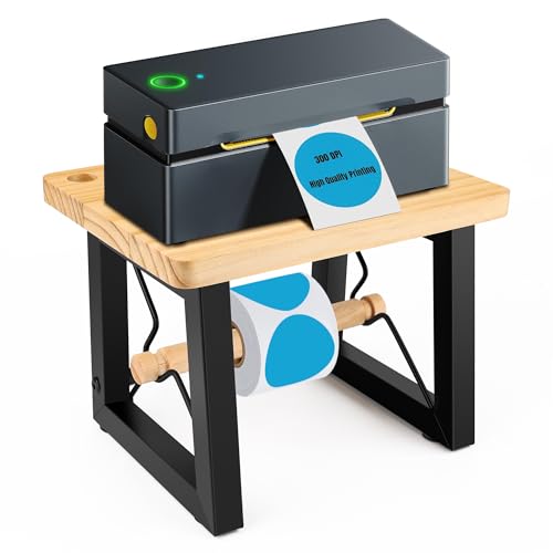 Bettoor Etikettenhalter für Rollen und Fächerfalz-Etiketten, Thermo-Etikettenhalter aus Holz für Desktop-Etikettendrucker, Zubehör für Zuhause, Büro, kleines Unternehmen von Bettoor