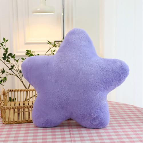 Bettschlange Kuschelkissen Kinder, Stern Kinderkissen, Weiche Flauschige Sternenkissen, Kissen Kinderzimmer Sternform Dekokissen für Mädchen & Jungen Zuhause Schlafzimmer,Hellviolett,30x30cm von Bettschlange