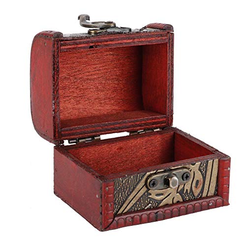 Betued Vintage kleine Schatztruhe dekorativ, Vintage Schmuckschatulle, Aufbewahrungskoffer aus Holz, hölzerne Schmuck Lock Box Geschenk Veranstalter, Frauen Vintage Schmuck Container(Narzisse) von Betued