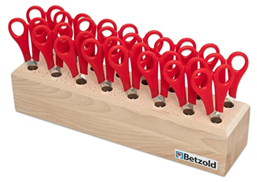 Betzold - Scheren, 16 Stück im Holzständer - Scherenblock Scheren-Köcher Scherenset von Betzold