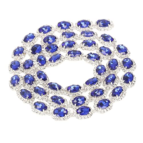 1 Yard Rhinestone Ribbon Tassel Chain, 1.5cm Width Oval Shape Rhinestone Fringe Trim for Crafts Sewing Cloth Decor, Blue 1 Yard Rhinestone Ribbon Tassel Chain, 1.5cm Width Oval Shape Rhinestone Fringe Trim for Crafts Sewing Cloth Decor, Blue von Beufee