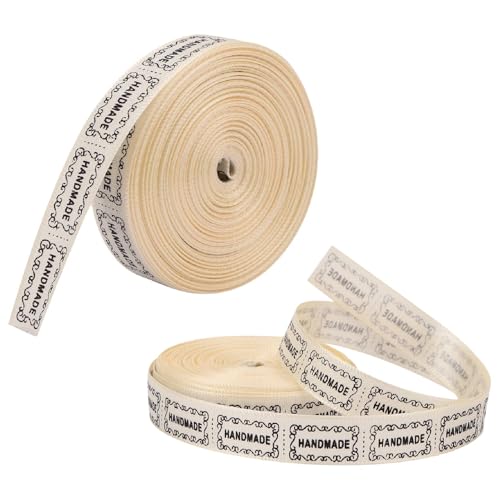 10 Yards Baumwollband, 2pcs handgefertigte Etiketten nähen Etiketten für handgefertigte Gegenstände handgemachte Wörterbande zum Wickeln und Dekoration 10 Yards Baumwollband, 2pcs handgefertigte Etiketten nähen Etiketten für handgefertigte Gegenstände handgemachte Wörterbande zum Wickeln und Dekoration von Beufee