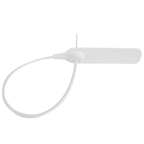100 Stück wiederverwendbare Manipulationssiegel aus Kunststoff, 30 cm Sicherheitssiegel, nummerierte Sicherheitsetiketten, selbstsichernde Krawatte für Kleidung, Schuhe, Taschen (Weiß) von Beufee