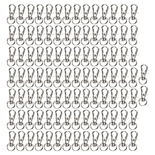 100 pcs Metall -Schwenk -Schnapphaken, kleine Metall - -Klauen -Verschlüsse Lanyard Clips Schwenk Snap Hooks Schlüsselbund Clasp Charmms Schlüsselbund -Hardware -Gepäckzubehör von Beufee