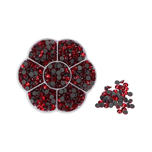 1000 PCS Bunte Nagel -Strasssteine, kleine glänzende transparente dekorative Nagelkunst -Strasssteine ​​mit Blumenschalenschachtel für das schleppende Handwerk Schmuck Mädchen (JM201 Big Red) von Beufee
