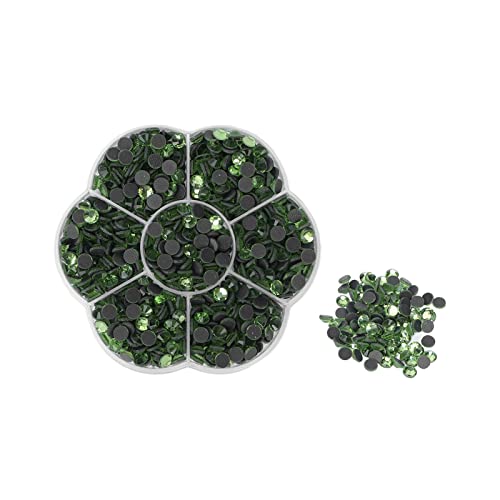 1000 PCS Bunte Nagel -Strasssteine, kleine glänzende transparente dekorative Nagelkunst -Strasssteine ​​mit Blumenschalenschachtel für das schleppende Handwerk Schmuck Mädchen (JM201 light green) von Beufee