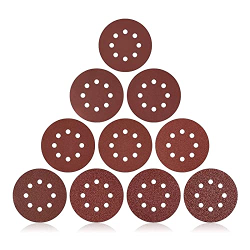 100pcs 5 Zoll 8 Loch Schleifscheiben, 60/80/100/120/150 Körnchen Sandpapier Sortiment Fließend Sandpapier für Holzbearbeitung oder Automobile 100pcs 5 Zoll 8 Loch Schleifscheiben, 60/80/100/120/150 Körnchen Sandpapier Sortiment Fließend Sandpapier für Holzbearbeitung oder Automobile von Beufee