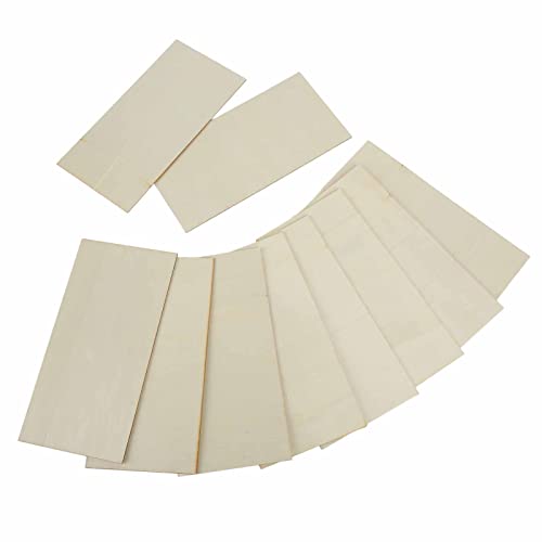 10pcs leere Holzblätter, 8x4x0.1in Dekorative Holzspäne Gute Textur Rechteckige Holzspäne Unvollendete zusammengesetzte Holzbretter für Handwerk von Beufee