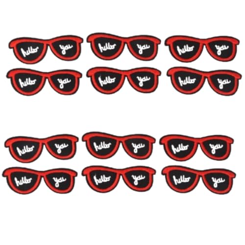12 -pcs gestickte Pflaster, Brille Eisen auf Flecken für Stoffkleidung Denim -Aufkleber für Kleidung Rucksäcke Hüte Schuhe von Beufee
