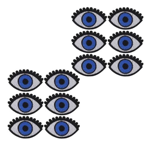 12pcs Big Eye Iron auf Flecken, blaues Augenmuster nähen Sie Eisen auf applique gestickte Flecken für DIY -Kleidung Kleid Hut Jean Hemd Jacke dekorativ von Beufee