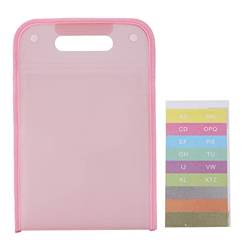 13 Pocket Accordion Datei Organizer mit Handle, tragbarer Wasserdeliedaten -Aktenordner -Veranstalter mit Aufkleber für 300 Blätter A4 -Papier (Rosa) von Beufee