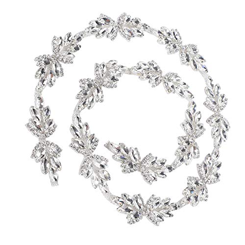 1YD Kristallverkleidung Dekoratives Nähwerkskunstwerk für Diamantketten Applikzengürtel für die Hochzeitsdekoration (3 cm breite weiße Glasdiamantkette) von Beufee