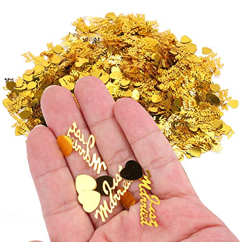 2 Pack Wedding Confetti, gerade verheiratete Konfetti -Streuung Pailla für Verlobungsfeier Jubiläum Dekorationen 200g (Gold) von Beufee