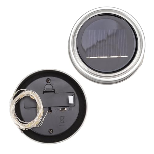 2 Stück Einmachglas-Solar-Lichter-Deckel, 20 LEDs, Feen-Lichterkette, Einmachglas-Lichter, Solar-Glühwürmchen-Lichter, Deckel für normale Gläser 6,6 Fuß von Beufee