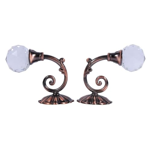 2 Stück Kristall Vorhang Raffhalter Haken, Metallvorhanghalter Mit Klarer Kristallkugel, Wand Montierte Vorhanghalter Mit Schraube Raffhaken Vorhanghalter Gardinenhaken Für Wohnkultur (Rotbronze) von Beufee