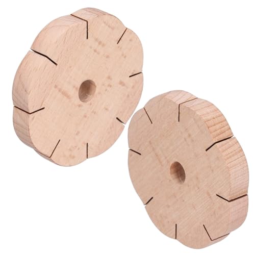 2-teiliges Armband-Kit-Brett für Schnur, Kumihimo-Scheibe 8 Schlitze, Holzgeflochtene Scheibe, Armbandablage, Haarperlenwerkzeug, Rond Kumihimo-Perlenschnurscheibe für DIY-Armband, geflochtenes Webbre von Beufee