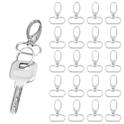 20 Stück Karabinerverschluss, drehbare Verschlüsse, Lanyard-Schnappverschluss, drehbare Karabinerhaken, Zinklegierung, Schlüsselanhänger, Haken, Schlüsselanhänger, drehbare Haken für Geldbörsen(25mm) 20 Stück Karabinerverschluss, drehbare Verschlüsse, Lanyard-Schnappverschluss, drehbare Karabinerhaken, Zinklegierung, Schlüsselanhänger, Haken, Schlüsselanhänger, drehbare Haken für Geldbörsen(25mm) von Beufee