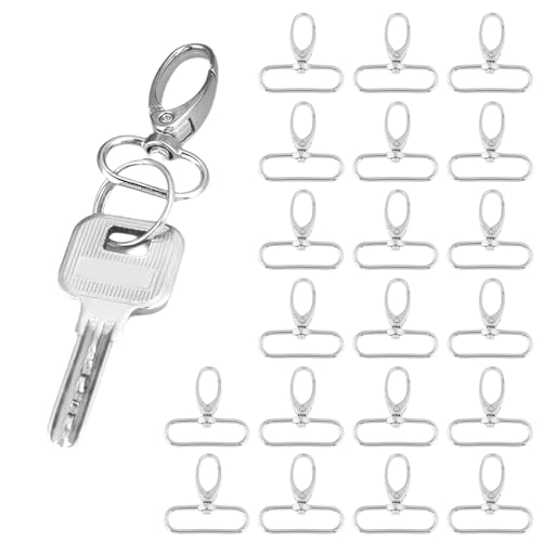 20 Stück Karabinerverschluss, drehbare Verschlüsse, Lanyard-Schnappverschluss, drehbare Karabinerhaken, Zinklegierung, Schlüsselanhänger, Haken, Schlüsselanhänger, drehbare Haken für Geldbörsen(38mm) von Beufee