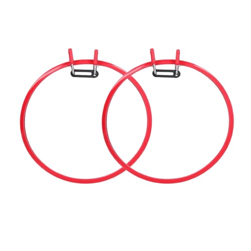 2er-Pack Stickrahmen, Kreuzstichrahmen, Stickrahmen zum Nähen von Handarbeiten, 22 cm, Rot von Beufee