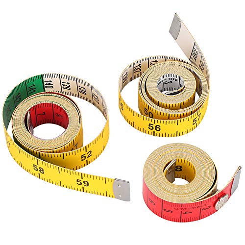 3PCS Measuring Tape, Soft Dual Scale Sewing Tailor Tape Flexible Body Measurement 150cm von Beufee