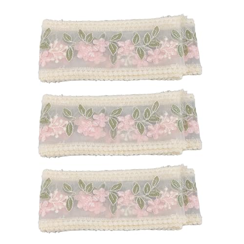 3pcs Blumenspitzenverkleidung, 3,54 Zoll 2 -Yard -Spitzenband zum Verpacken von Nähwerkstätten Scrapbooking von Beufee