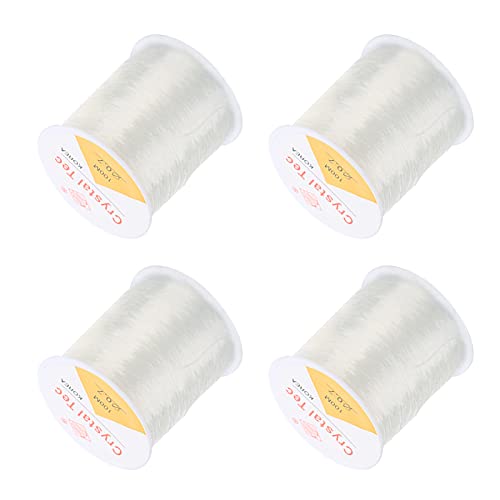 4 Rollen elastisches Armband Schnur, 109yd Langer 0,03 -Zoll -Durchmesser -Saite für Armband Make -Making -Schmuckdraht für Halskettenschmuck von Beufee
