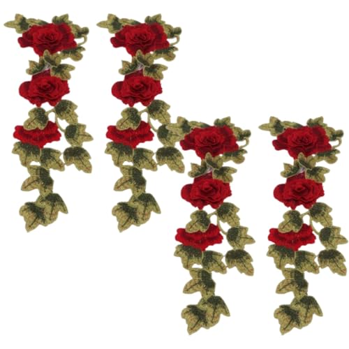 4pcs rote Blumen bestickte Nähte auf Flecken, rote Rose bestickte Blumenapplikation Roseneisen auf Flecken Jacken Kleidung Nähen Handwerkshandwerk 4pcs rote Blumen bestickte Nähte auf Flecken, rote Rose bestickte Blumenapplikation Roseneisen auf Flecken Jacken Kleidung Nähen Handwerkshandwerk von Beufee