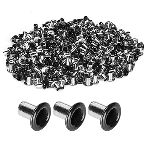 500pcs Grommet Öten Kit, 2 mm inneres Loch farbenfrohe Messing Metall Stoff Leder Loch Ölungen und Tatsache für Bekleidungsschuhe Bag DIY Bastelhandwerk (Bright Black) von Beufee
