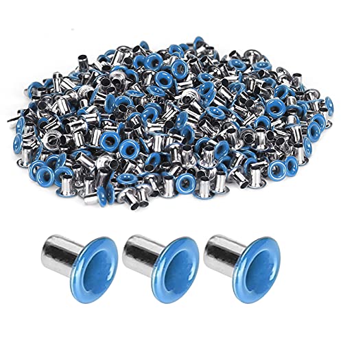 500pcs Grommet Öten Kit, 2 mm inneres Loch farbenfrohe Messing Metall Stoff Leder Loch Ölungen und Tatsache für Bekleidungsschuhe Bag DIY Bastelhandwerk (Light Blue) von Beufee