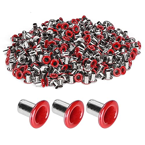 500pcs Grommet Öten Kit, 2 mm inneres Loch farbenfrohe Messing Metall Stoff Leder Loch Ölungen und Tatsache für Bekleidungsschuhe Bag DIY Bastelhandwerk (Red) von Beufee