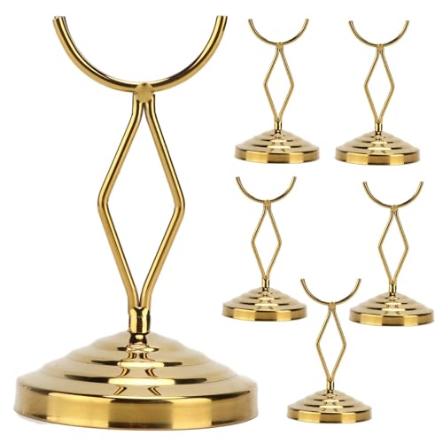 6 Stück Tischnummernhalter, 4 Zoll Tischkartenhalter, goldene Fotoständer, Edelstahlhalterung für Hochzeitsfeier-Mittelstücke 6 Stück Tischnummernhalter, 4 Zoll Tischkartenhalter, goldene Fotoständer, Edelstahlhalterung für Hochzeitsfeier-Mittelstücke von Beufee