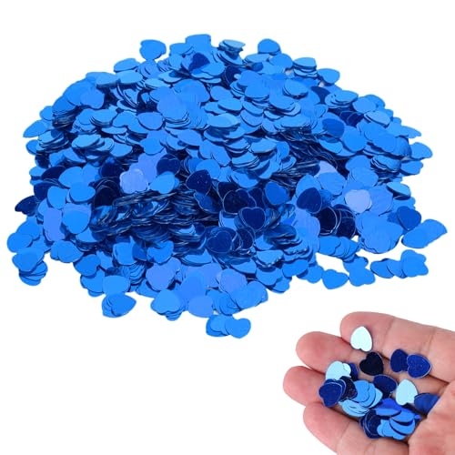 6000 PCS Herz Konfetti, Herztisch Konfetti Glitter Streuer Glitzertisch Dekoration Supplies zum Geburtstag Hochzeit Engagement (Blau) von Beufee