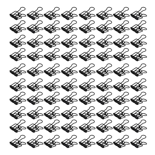 80pcs Bindemittel Clips, 0,7 -Zoll -Hohl -Out -Bill -Clip -Metall Starke Klemmpapierklemmen Langes Schwanzdrahtpapier -Clips Büroklammern Papierklammern für Zuhause (Black) von Beufee