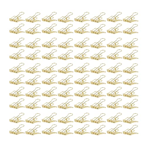 80pcs Bindemittel Clips, 0,7 -Zoll -Hohl -Out -Bill -Clip -Metall Starke Klemmpapierklemmen Langes Schwanzdrahtpapier -Clips Büroklammern Papierklammern für Zuhause (Gold) von Beufee