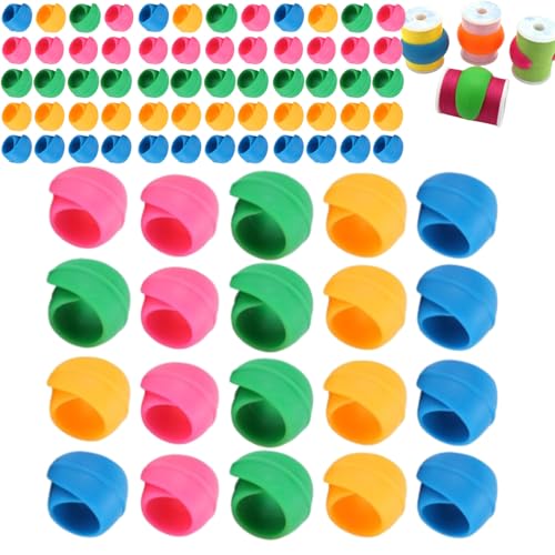 80pcs Spool Huggers, Silikon Bunte Fadenspulenspazer Spulen -Spulenhalter -Clips verhindern, dass Schwänze keine losen Enden zum Nähen und Stickmaschinen entspannen 80pcs Spool Huggers, Silikon Bunte Fadenspulenspazer Spulen -Spulenhalter -Clips verhindern, dass Schwänze keine losen Enden zum Nähen und Stickmaschinen entspannen von Beufee