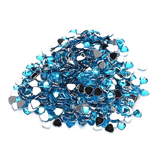 Acryl -Herz -steine, 1000pcs Kristalle Edelstein 3D -Form - -Steuter -Rücken -Diamant Fake Edelstein Vase Füllstoff Kristall - für DIY (Blau) von Beufee